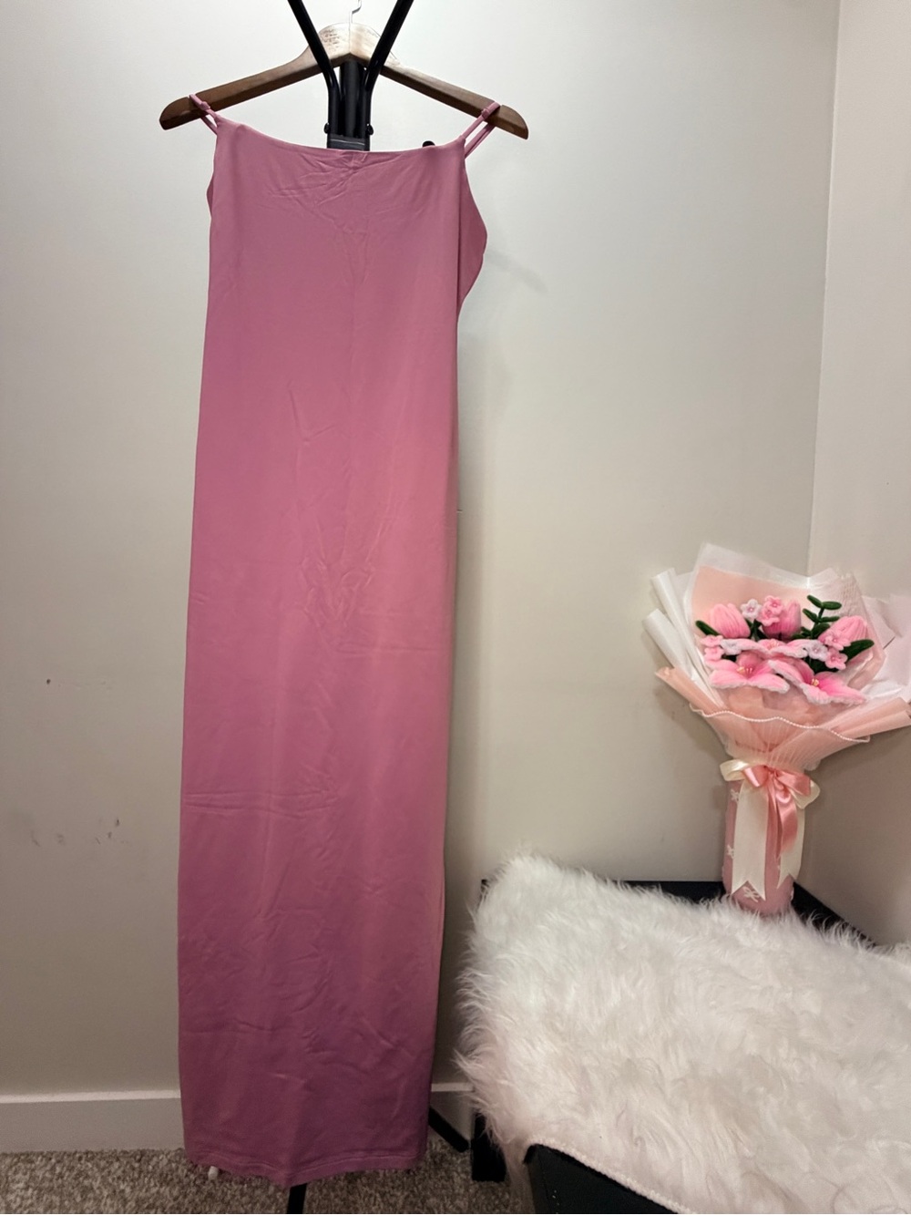 Aritzia Contour Maxi Dress in Frozen Berry Color Medium Size